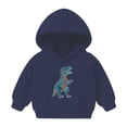 thumbnail image 2 of Abtuhar Fall Hooded Sweatshirt for Toddler Crew Neck Dinosaur Print Fleece Lined Long Sleeve, 2 of 3
