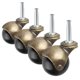 thumbnail image 1 of Juego de 4 Ruedas Giratorias Bola 2", Vintage Latón Resistente con Fundas para Muebles, 1 of 7