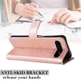 thumbnail image 6 of Designed for Google Pixel 9 Pro XL Case Wallet, Magnetic Clasp Flip Stand Folio Cover with Embossed PU Leather Credit Card Holders Slots Wrist Strap Phone Case for Google Pixel 9 Pro XL,Rosegold, 6 of 8