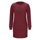 thumbnail image 4 of mfyjkho Vestidos casuales para mujer, Vestido de mujer de manga larga, cuello redondo, franela fruncida de piqué con encaje y paneles recortados, color liso Vestidos de fiesta para mujer xl, 4 of 9