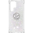thumbnail image 2 of Samsung Galaxy S22 Ultra Glitter Case with Ring Holder, Floating Liquid Soft TPU Cushion, Fashion Girly Clear Cover -  Colorful, 2 of 14