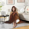 thumbnail image 4 of Funny Orangutan Wearable Blanket Hoodies for Women Men Adults Warm Lightweight Surprised Expression Orangutans Hooded Blankets for Couch Bed Decor Halloween 50x60 Inch, 4 of 5