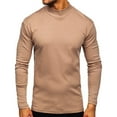 thumbnail image 2 of ZVNAΖH Men's Mock Turtleneck T-shirts Long Sleeve Solid Color Basic Tee Top, Holiday Clearance Sale, Casual Super Soft Undershirt, Thermal Compression Shirts, 2 of 3
