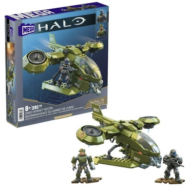 MEGA Halo UNSC Hornet Recon Building Kit with 2 Micro Action Figures (291 Pieces)
