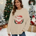 thumbnail image 2 of asdoklhq Christmas Womens Sweatshirt Womens Christmas Print Oversized Sweatshirts Fall Long Sleeve Sweatshirt Red XL, 2 of 6