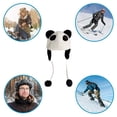 thumbnail image 5 of 1 gorro de panda para mujer, cálido para otoño e invierno, con protección para las orejas de felpa para estudiantes, 5 of 5