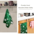 thumbnail image 3 of Snowflake Pattern Hand Towels, Green Christmas Kitchen Towel Ultra Soft and Absorbent,Decorative Fingertip Face Towel for Bathroom Hotel, 2 PCS, 28.3"x 14.4", 3 of 6