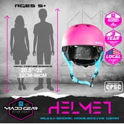 Madd Gear Helmet - Multi-Sport Adjustable Bike Skate Inline & Scoot - Ages 5 & Up - CPSC Triple Certified - Small / Medium