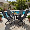 thumbnail image 7 of Decksplore Patio Swivel Chairs Set of 2, Outdoor High Back Dining Chairs with All Weather Textilene Fabric, Grey, 7 of 7