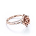 thumbnail image 2 of Dazzling Art nouvea 2.00 Carat Oval Cut Morganite And Diamond Moissanite Engagement Ring, Wedding Ring in 10k Solid Rose Gold, Compass Ring, Promise Ring, Anniversary Ring, Bridal Set, Matching Band, 2 of 3