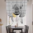 thumbnail image 3 of Grey Yak Balloon Curtains for Living Room/French Door, Bathtub Country Gray Vintage Art Tie Up Curtains 63 Inch Length Energy Saving Kitchen Curtains Shades for Windows 42"x63", 3 of 8