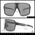 thumbnail image 3 of Xloop Mens Large Shield USA American Flag Print MTB Rectangle Sunglasses Black Blue - Blue Mirror, 3 of 8