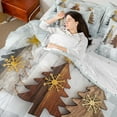 thumbnail image 4 of Castle Fairy Christmas Tree 7pcs Bedding Comforter Set for Teens,Lodge Cabin Queen Bedding Sets Super Cozy,Gradient Marble Queen Sheet Sets,Breathable Home Decor, 4 of 8