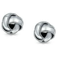 thumbnail image 4 of Bling Jewelry Womens Set of 2 Love Knot Braided Edge & Twisted Rope Stud Earrings Gold Plated Silver, 4 of 5