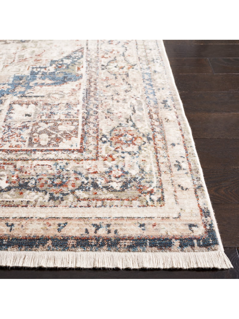 SAFAVIEH Vintage Persian Tarek Medallion Polyester Area Rug, Ivory