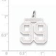 thumbnail image 2 of Beautiful Sterling Silver Rhodium-plated Medium Satin Number 99 Charm, 2 of 2