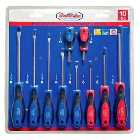 Best Value H420552 Phillip and Slotted Screwdriver with Magnetic Tips 10-Piece