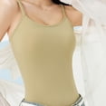 thumbnail image 6 of FRSASU Tank Tops for Women V-Neck Adjustable Spaghetti Strap Tops Padded Summer Basic Cami Shirts Green, 6 of 9