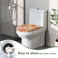 thumbnail image 4 of Xoenoiee Toilet Bowl Lid Cover Washable Toilet Lid Cover Elastic Edge Stretch Fabric Toilet Seat Lid Cover Universal Fit Elongated Oval Round Lid for Home Decor, Hippie Floral, 4 of 6