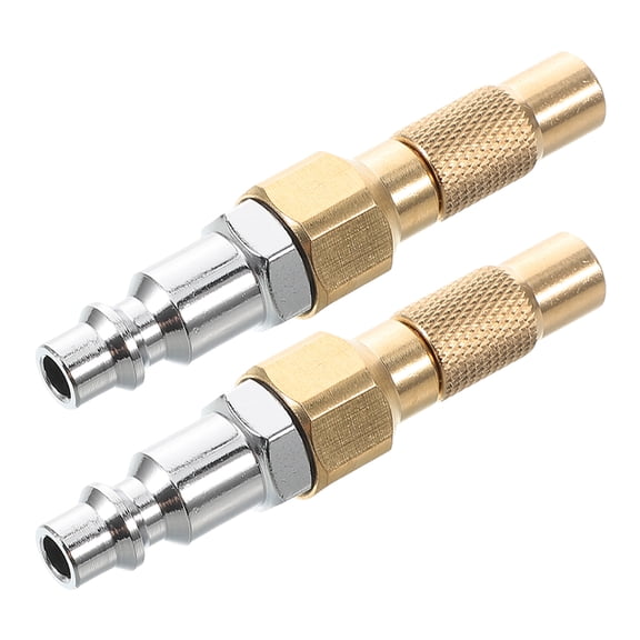OUNONA 2Pcs Quick Connect Air Compressor Hose Adapter Multi Color Copper Steel for Car Tire Inflation