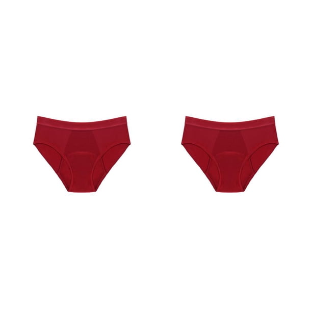 Sonducket calzoncillos de incontinencia de maternidad traje de baño bikinis a prueba de fugas menstruales pantalones fisiológicos bañadores Rojo/L 2piezas