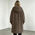 thumbnail image 7 of Plush Fleece Open Front Hooded Coats For Women Winter Warm Long Sleeve Mid-Length Trendy Casual Cardigan S-XXL, 7 of 7