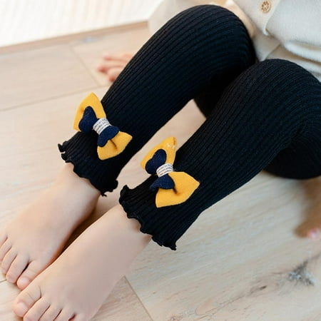 

Autumn Winter Kids Girls Knitted Leggings Children Bowknot Design Legging Pant Hot