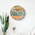 thumbnail image 4 of 16 Inch Wall Clock Battery Operated Silent Clock Decorative for Office, Kitchen, Outdoor, Living Room，Wood Plank Wall Multicolor, 4 of 4
