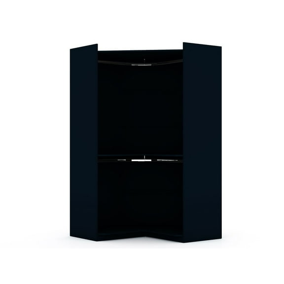 Manhattan Comfort Mulberry Engineered Wood Open Corner Closet in Midnight Blue