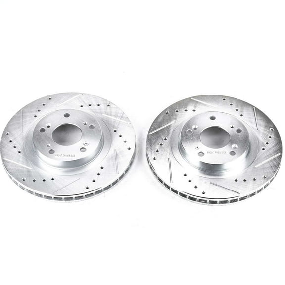 Power Stop Front Pair of Drilled and Slotted Brake Rotors JBR991XPR