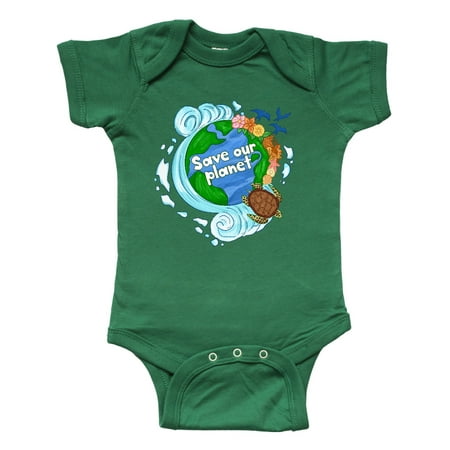 

Inktastic Earth Day Save Our Planet Turtle and Birds Gift Baby Boy or Baby Girl Bodysuit