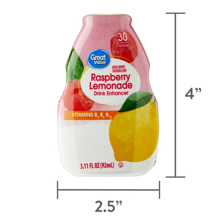 2 pack) Great Value Raspberry Lemonade Liquid Drink Mixes, 3.11 fl