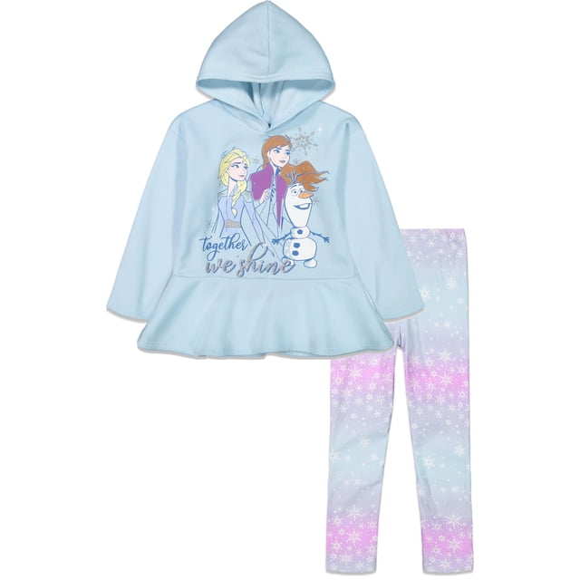 Conjunto de Sudadera con Capucha y Leggings para Niñas Pequeñas Disney Frozen Azul 2T