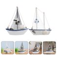 thumbnail image 3 of Shisuyan 2Pcs Mediterranean Style Sailboat Adornment Sailing Boat Decor Chic Ship Model, 3 of 8