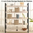 thumbnail image 2 of 11 Inch Cube Storage Bins, Organizing Bins for Cube Organizer, Storage Baskets for Organizing, Woven Storage Basket for Shelves, Cotton Rope Toy Baskets Storage Kids, Brown (Pack of 3), 2 of 10