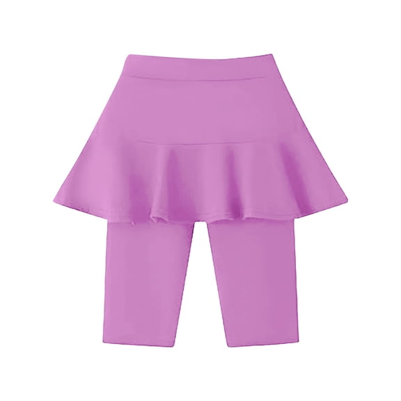 Mercatoo Girls Knee-Length Leggings with Ruffle Tutu Skirt Toddler Kids Summer Ruffle Skirt Pants Stretchy Athletic Pants