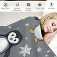 thumbnail image 3 of COMIO  Cute Penguin Grey Flannel Throw Blanket Gifts Warm Cozy Soft Funny Print Blankets for Summer Room Decoration Bed Couch Sofa Small for Kid, 3 of 6