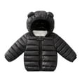 thumbnail image 2 of Kids Winter Coat Toddler Puffer Coat Cute Bear Ears with Hoods Long Sleeve Light Winter Coats for Kids Baby Girls Fall Outfits for Girls Warm Thick Clothes 6-12 Months, 2 of 6