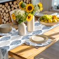 thumbnail image 4 of Navy Blue Grey Leaves Round 13 Inch Placemats Set of 4, Summer Tropical Plant Aesthetics HeatResistant Non Slip Place Mats for Dining Table, Wipeable Braided Kitchen Table Mats for Housewarming, 4 of 9