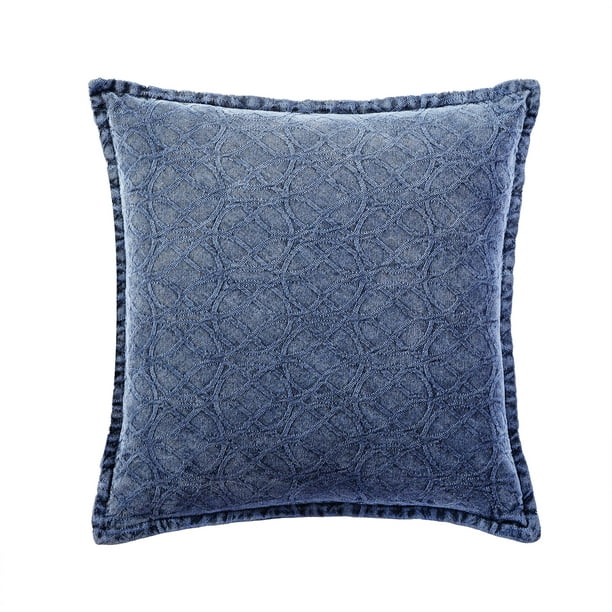 Better Homes & Gardens 18" x 18" Decorative Blue Stone Washed Throw