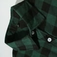 thumbnail image 4 of HCNTES Mens Button Up Shirts Long Sleeve Casual Button Down Vintage Soft Plaid Mens Flannel Shirt with Pocket(X01-Dark Green,3XL), 4 of 7