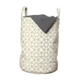 thumbnail image 1 of Moroccan Laundry Bag, Geometric Girih Pattern in Squares and Star Like Shapes Traditional Art Print, Basket with Handles Drawstring Closure for Laundromats, 13" x 19", Amber and White, by Ambesonne, 1 of 4