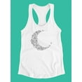 thumbnail image 3 of Crescent Moon Made Of Flowers Tank Women -Image by Shutterstock, Female Medium, 3 of 4