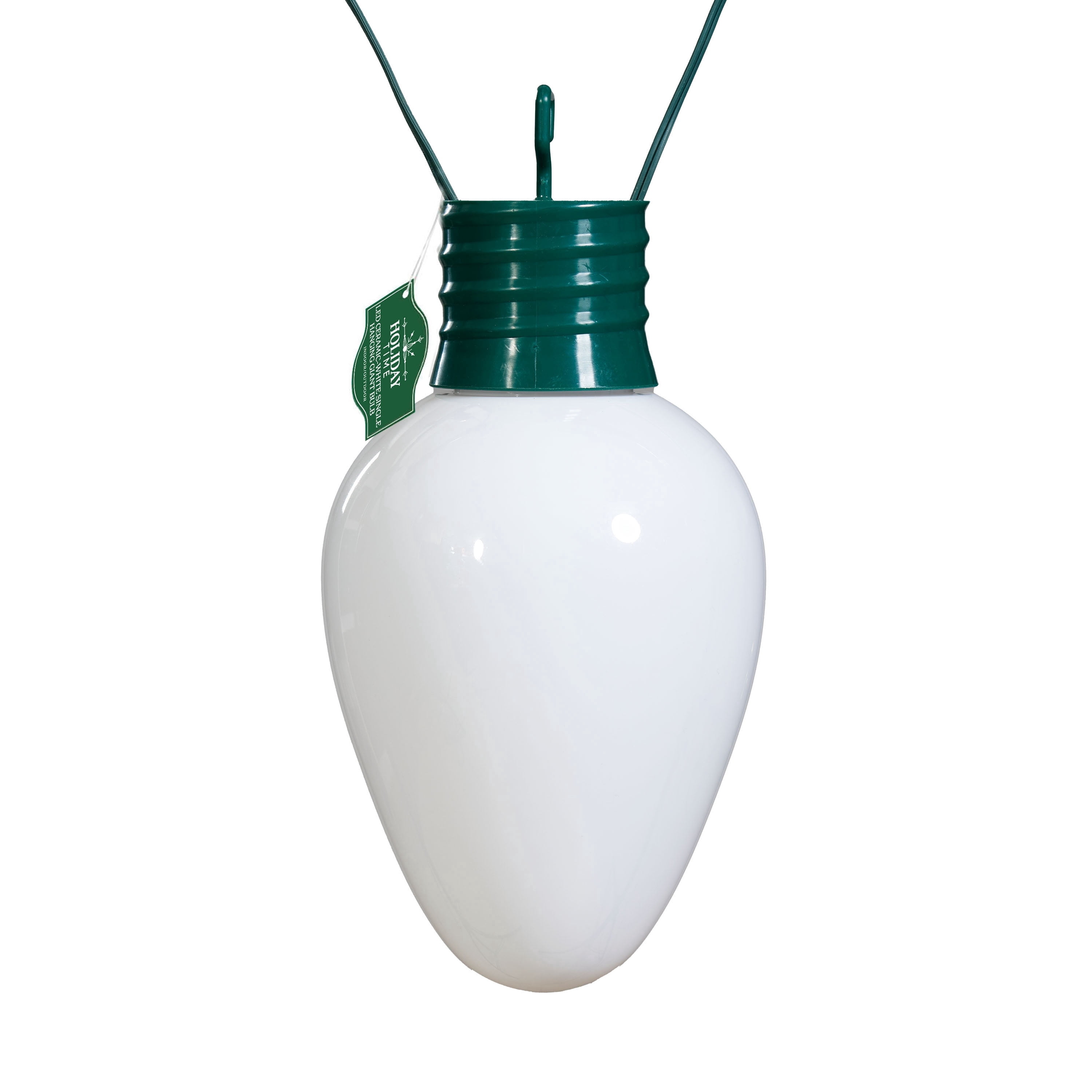 Indoor/Outdoor LED Giant Hanging C9 Bulb Christmas Light, Ceramic White, 14", by Holiday Time
