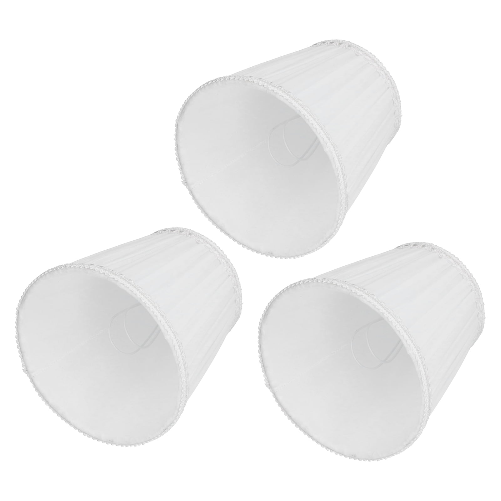 Sorven Lamp Accessory Fabric Lamp Cover, 3PCS Lampshade for Candle Chandelier for Hotel for Hall for Table Light for Bedroom for Study Room for Wall Lamp White