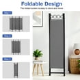 thumbnail image 3 of Room Dividers with 4 Panels Privacy Screen Folding Wall Dividers Room Partitions Dividers for Home Office, Grey, 3 of 7