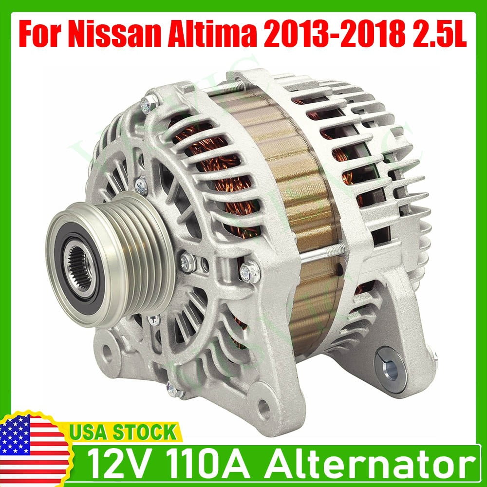 Alternator for Nissan Altima 2013-2018 Sedan L4 2.5L 110 A 12 Volt CW 6-Groove