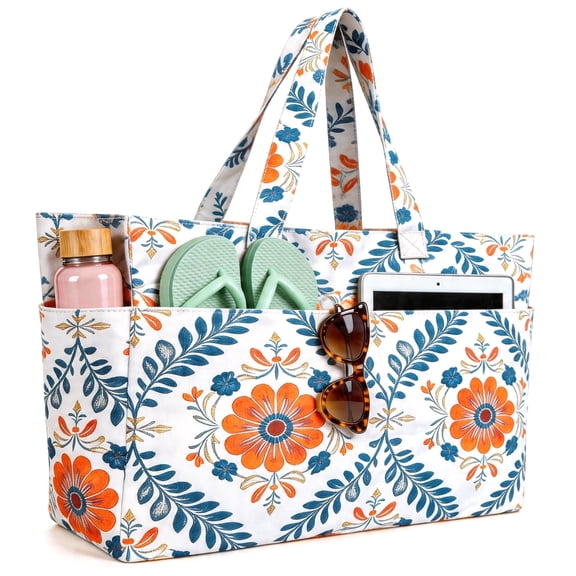 Hap Tim XXL Waterproof Beach Tote Bag with Wet Compartment & Zip,Large Capacity Sandproof Shoulder Travel Bag Lightweight Foldable Women’s Holiday Essentials Bag for Swimming Shopping Gym(BB-HH)