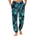 thumbnail image 3 of GrmtClth Drawstring Front Soft Tree Camo Jogger Loungewear Trousers for Men Wrinkle Resistant Relaxed Fit Daily Night Sleep Pants Green M, 3 of 7