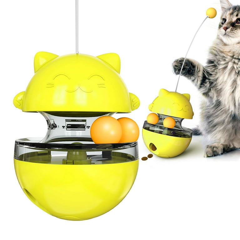 Cat Tumbler Toy Ball Kitten Roly-Poly Treat Toys, Kitty Slow Food  Dispensing Puzzle Toy 